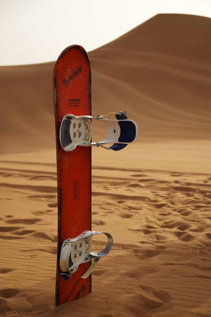 Sandboard in the desert