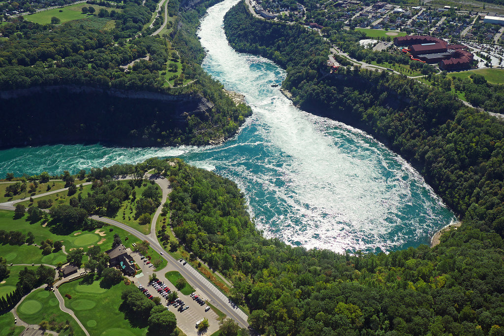 Aerial view of the Niagara Whirlpool