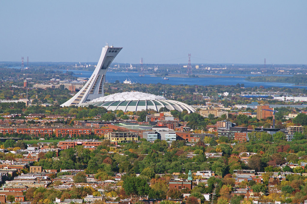 Aerial view of the Stade Olympique de Montréal